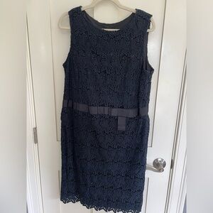 Talbots Black Lace Sheath Tank Dress Size 16